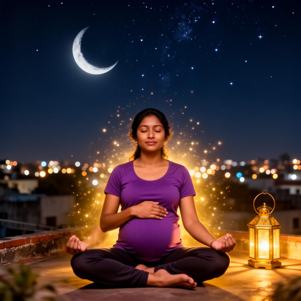 गर्भवती माता ध्यान करताना — Healing Nights